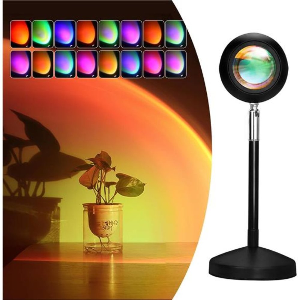 Sunset Lamp Night Light - 16 Colors & 4 Modes Sunset Projection Lamp with Remote